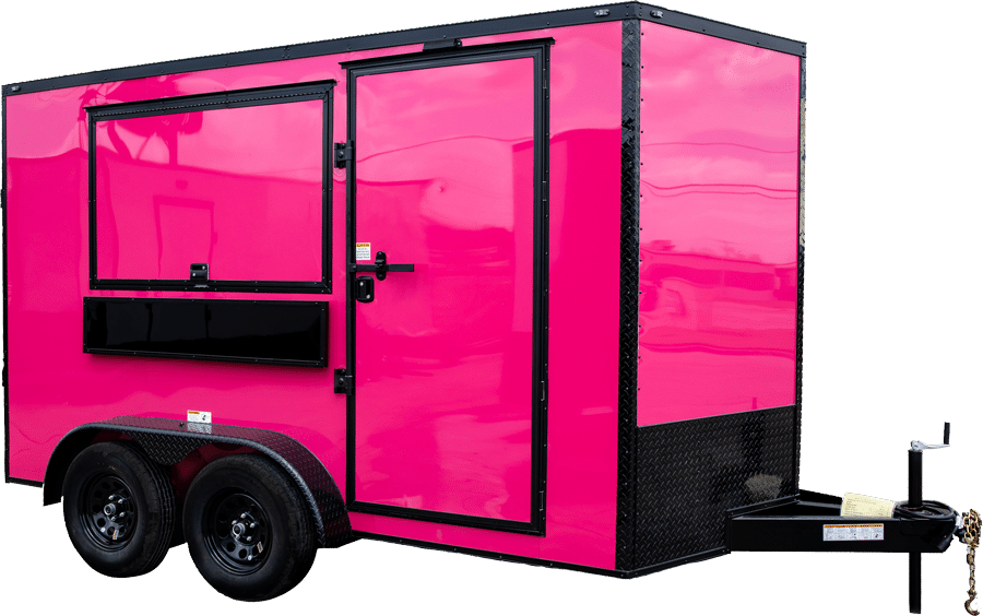 pink food trailer by sawyer trailers